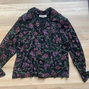 Stunning black and floral button up top from Ronni Nichole